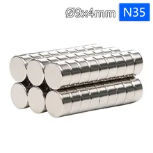 N35 Ø9mm magnes neodymowy magnesy ziem rzadkich NdFeB okrągłe Super mocne mocne magnesy stałe 9x4mm tanie tanio CN (pochodzenie) NONE permanentny Przemysłowy magnes Round