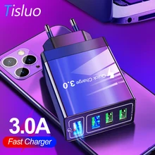 Зарядное устройство USB Quick Charge 3,0 для iPhone 11 7 samsung A50 s8 Xiaomi Huaiwei P20 QC 3,0 быстрое зарядное устройство 4 порта настенный Разъем EU US разъем-адаптер