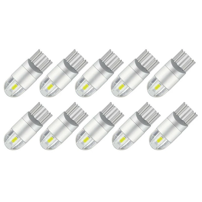 

10pcs T10 LED Bulbs White 168 501 W5W LED Lamp T10 Wedge 3030 2SMD Interior Lights 12V 7000K Red Amber yellow Ice Blue