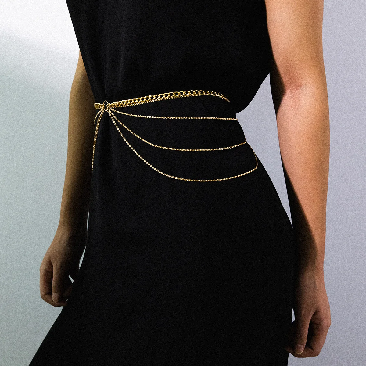 

Europe And America Accessories Simple Fine Chain Geometry Popular Waist Sexy Exaggeration U-Shaped Tassels Chain Chain Belt Wome