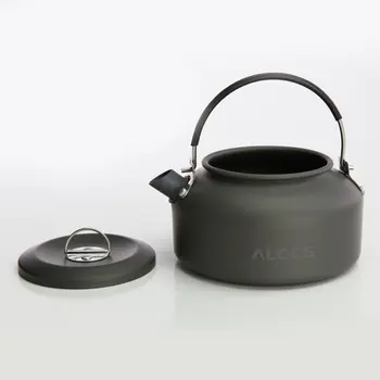 ALOCS CW-K02 Ultra Lightweight Cookware Outdoor Camping Kettle 0.8L Tea Coffee Pot for Camping Fishing alocs 7pcs outdoor picnic camping cookware for 3 4person mixed flying pan kettle pot skillet flambe cloth cooking set cw c06s