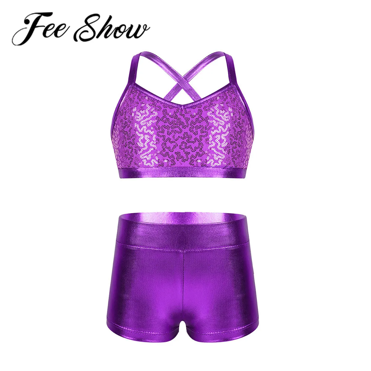 

Gymnastics Leotard For Girls Kids Rhythmic Ballet Dance Tankini Outfit Sequins Gymnastics Swimsuit For Dancing Ballerina Costume