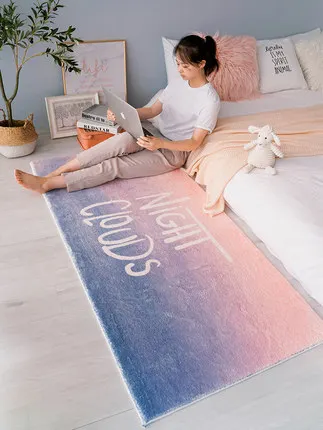 Красочный мягкий прямоугольный ковер в стиле арт для спальни нескользящий толстый напольный коврик