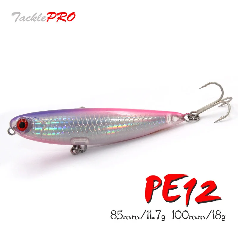 Tacklepro Pe12 Topwater Lure Wobblers 85Mm/100Mm 11.7G/18G Matita Di Superficie Long Casting Saltwater Hard Bait Bass Plastic Walker
