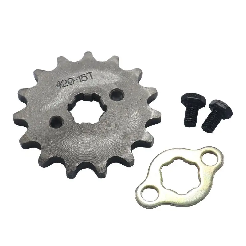 

Front Engine 420# 15T 15 Teeth 17mm 20mm Chain Sprocket With Retainer Plate Locker