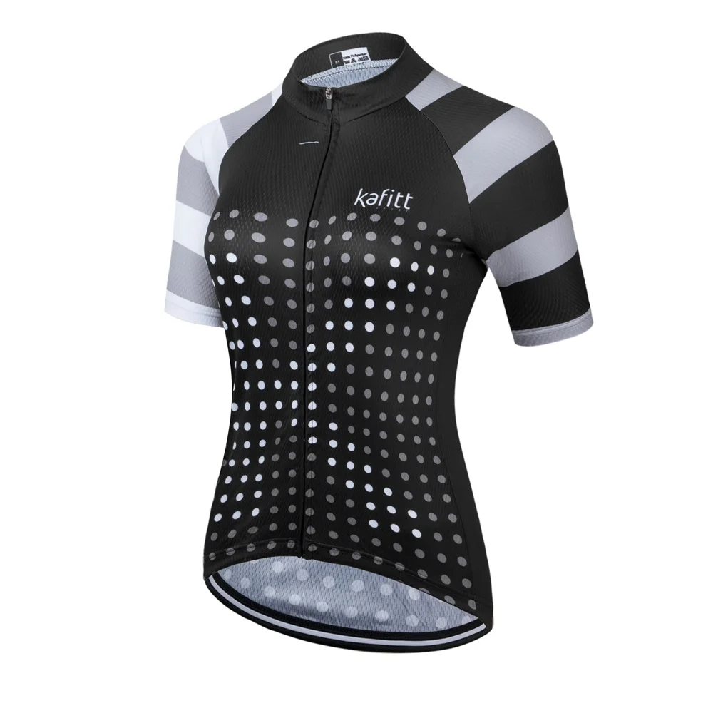 thumbnail image 1 of Kafitt - Maillot de ciclismo para mujer, blusa de verano, ropa de ciclismo de montaña, transpirable, corto, para bicicleta, talla L, 1 of 5