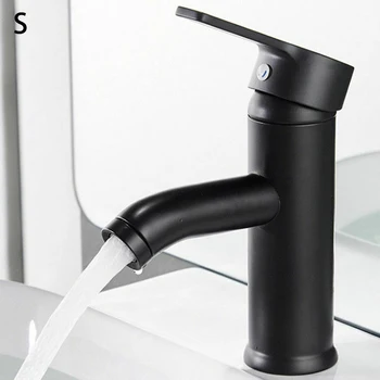 

Part Faucet Matte Black Bathroom Cold / Hot Mixer Rustproof Stainless Steel