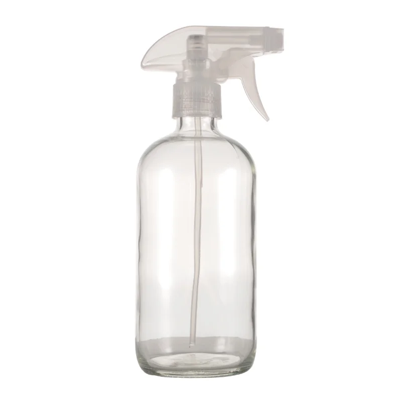 2 Pack Refillable 500ml 16 OZ Amber Clear Glass Spray Bottles For Essential Oils Cleaning Liquid Sprayer Container-1