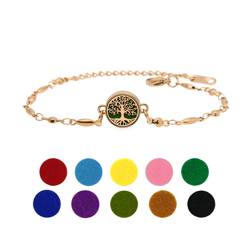 316L Stainless Steel 12mm Colorful Bracelet Diffuser Locket with Adjustable Chain Bracelet Fashion Jewelry Free 10Pads bracelet jewelry