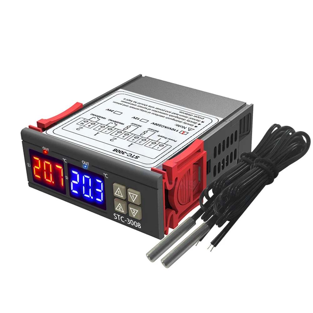 

Dual Digital Humidity Controller Temperature Controller for Fridge Thermostat Regulator 12V 24V 220V Thermometer