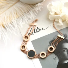 Роскошные ювелирные изделия от известного бренда, розовое золото, нержавеющая сталь, римские цифры, браслеты и браслеты, женский очаровательный браслет для женщин