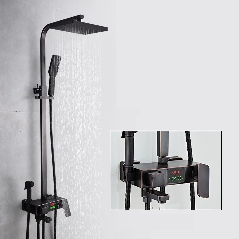 Preto черный Duschsystem дуще Ducha Chuveiro Лонгборда Columna Панель душ сделать Banheiro Ducha Chuveiro Eletrico Ванная комната душа