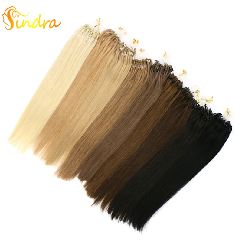 Sindra прямые петли Micro Ring Hair 100% человеческие link Remy наращивание волос 14 " 24" 50g