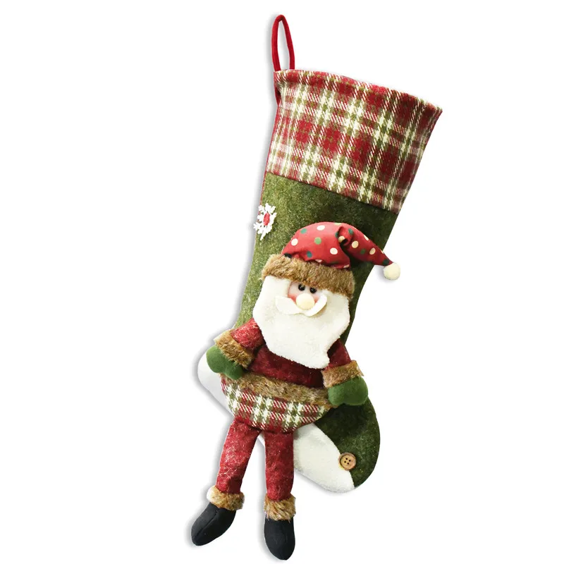 Christmas Stocking Holder New Year's Socks Christmas Home Decor Xmas Holding Metal Hanging Hook Festive Party DIY Supplies - Цвет: C03 Sock 1Pc