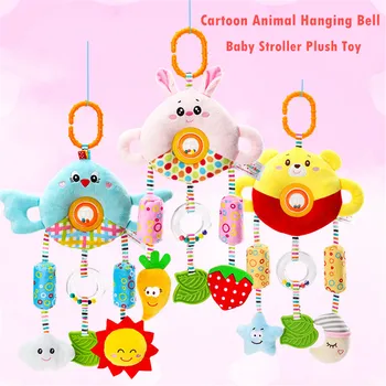 

Baby Infant Cartoon Animal Hanging Bell Rattle Teether Sound Stroller Plush Toy baby toys 0 12 months мобиль в кроватку мобиль