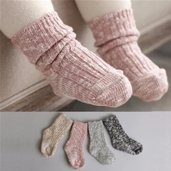 

Fashion Baby Warm Socks New Lovely Soft Newborn Toddler Infant Kids Girls Boys Knitted Short Socks Non Slip Socks for 0~24 Month