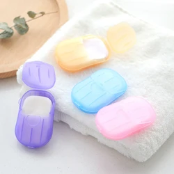 20PCS Disposable Soap Paper Washing Hand Bath Clean Mini Paper Soap Travel Soap Paper Bathroom Supplies Color Random