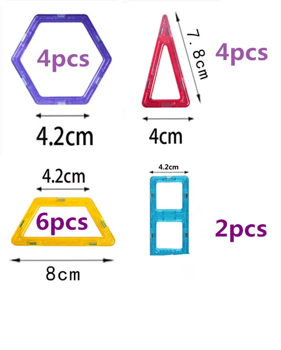16-298 шт. Мини Магнитный конструктор Набор для строительства модель и строительные пластиковые магнитные блоки Развивающие игрушки для детей подарок - Цвет: 16pcs