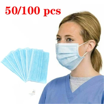 

Fast Delivery 10/20/50/100PCS Masks Disposable Protective 3-layer Anti Bacterial Breathable Waterproof Meltblown Cloth Mask