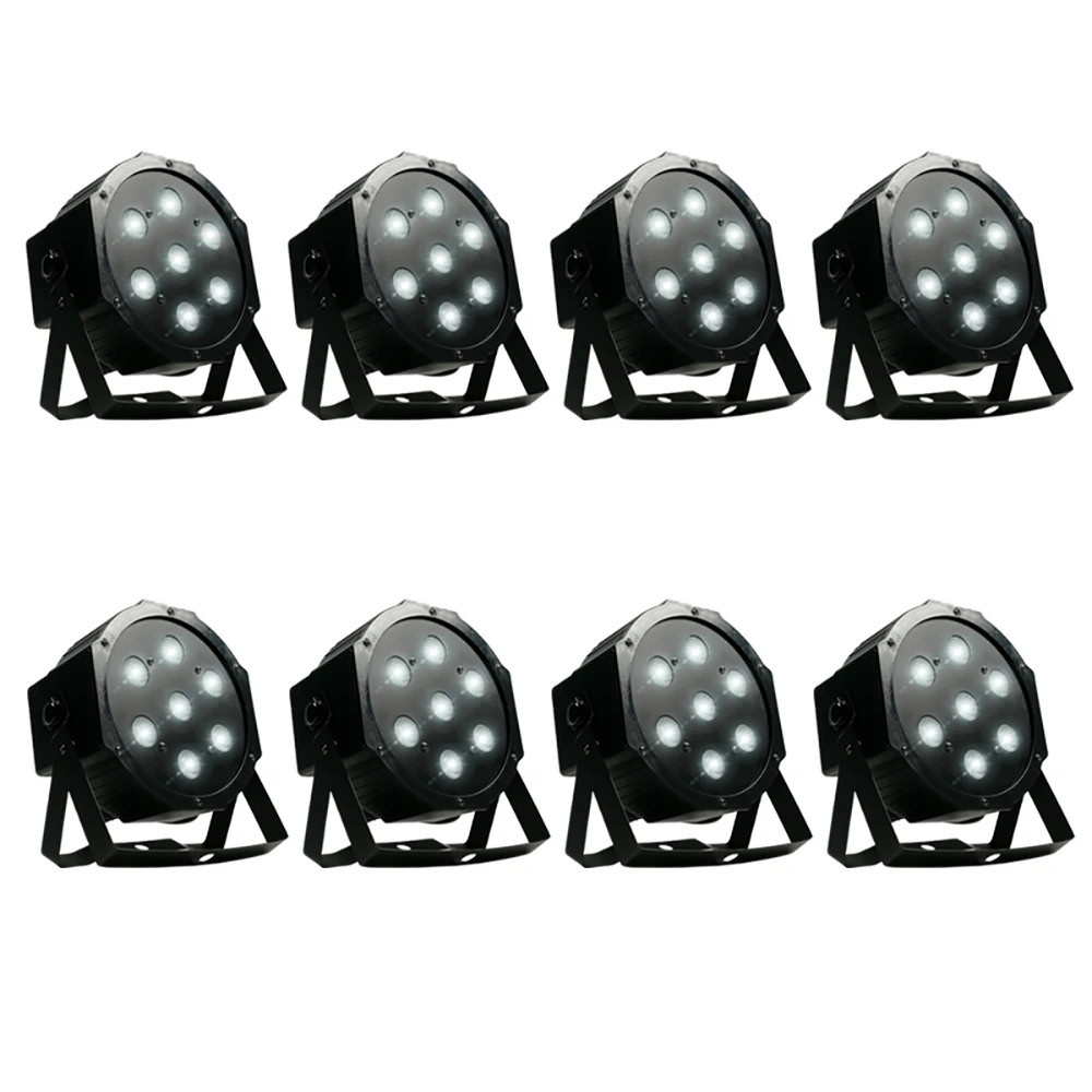 8 шт. 7x12 Вт Светодиодный светильник Par RGBW 4 в 1 плоский DMX512 сценический Dj