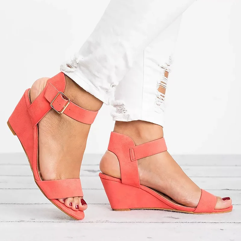 Women Summer Shoes Platform Sandals Fashion Peep Toe High Heel Ankle Buckles Sandalia Female Wedges Sandals Shoes