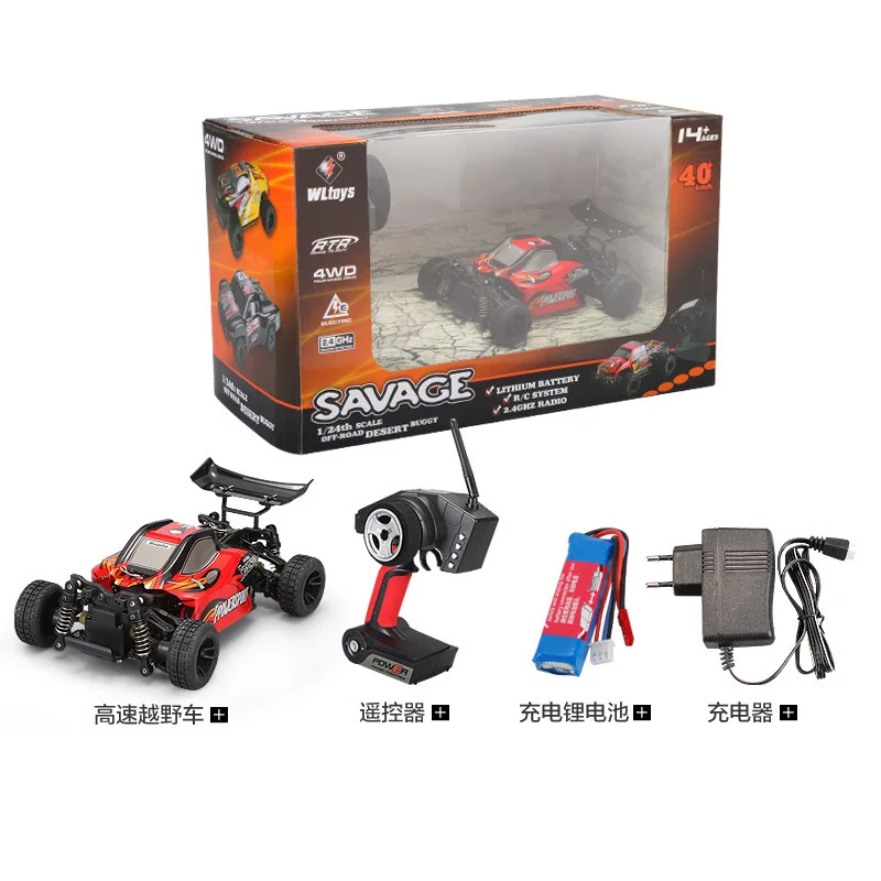 

Weili A202 Electric Four-Wheel Drive Remote Control High-Speed Car 1: 24 2.4G Remote Control Desert Off-road Drift Car Toy
