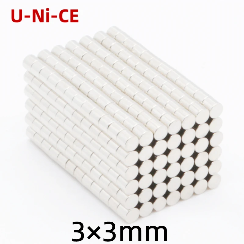 

30/100/504 pieces 3mmX3mm strong disc rare earth magnet 3X3 neodymium N35 Mini small round magnets 3*3mm