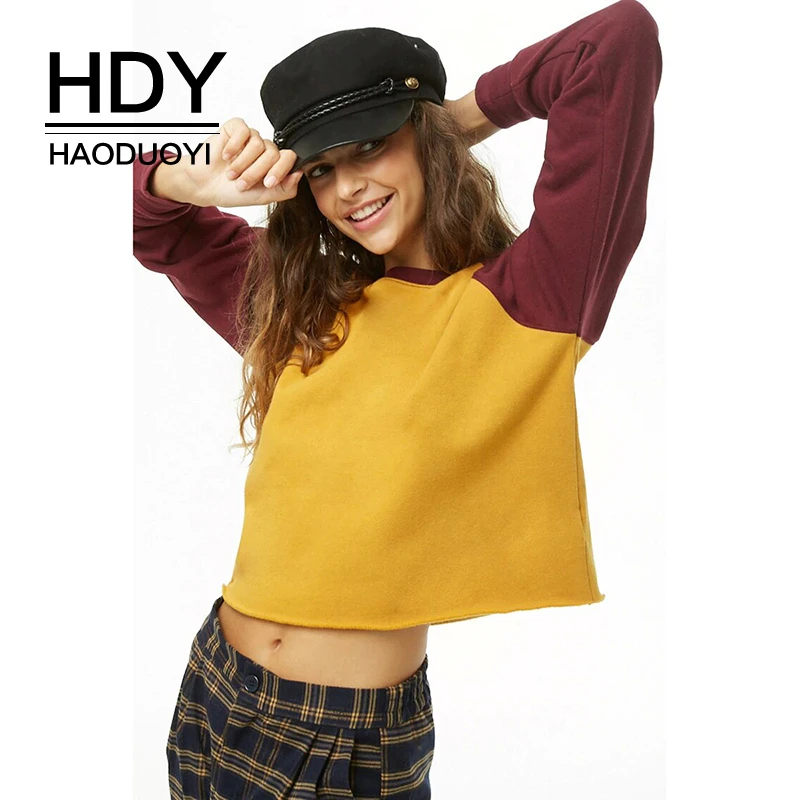 HDY Haoduoyi 2019 новый модный осенний спортивный стильный цветной пуловер с круглым