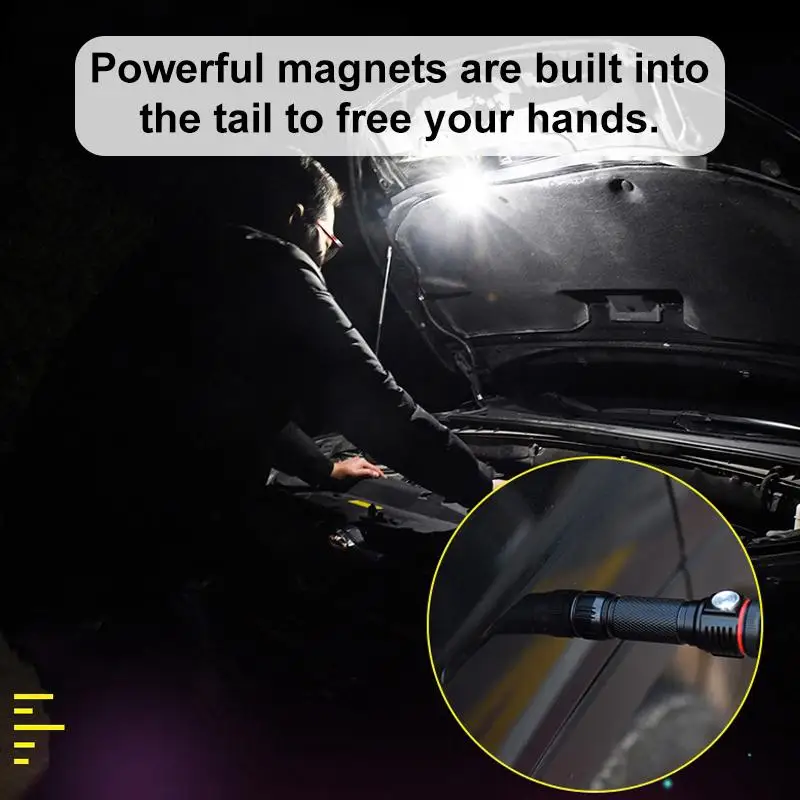 XANES M9 T6+ COB Zoomable 4 режима USB Перезаряжаемый светодиодный фонарик наружный водонепроницаемый 18650 фонарик с хвостом на магнитной присоске