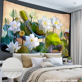 

Flower Painting Botanical Tapestry Wall Hanging Chart Hippie Bohemian Tapestries Colorful Psychedelic Boho Home Home Decor