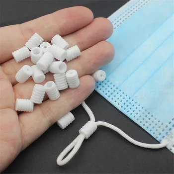 

100Pcs 9x7mm Adjustable Rope Cord Lock Plastic Stopper Cord End Toggle Clip Buckle Drawstrings Elastic Cord Mask Elastic Buckle