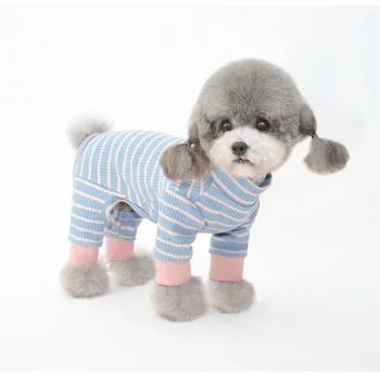 

Abrigo Perro Pajamas for Dogs Autumn and Winter Four Legs Homewear Pet Clothes Striped Design Soft and Comfortable Dog Pajamas
