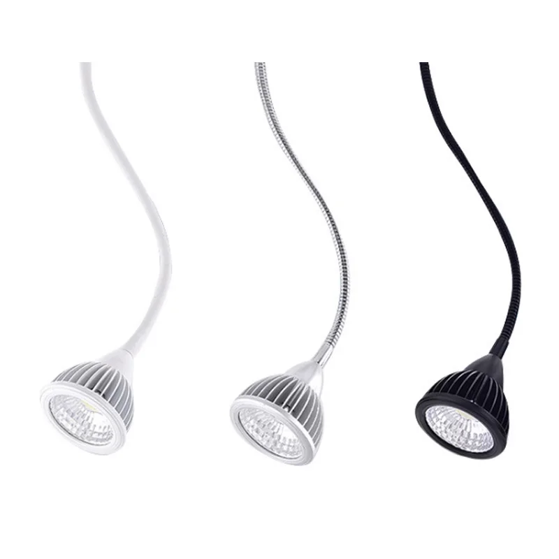 Wall Lamp 5W 7W Home Hotel Loft Bedside Reading Book Black Silver Light Flexiable ON/OFF Switch 90-260V Spot LED Bulb 4