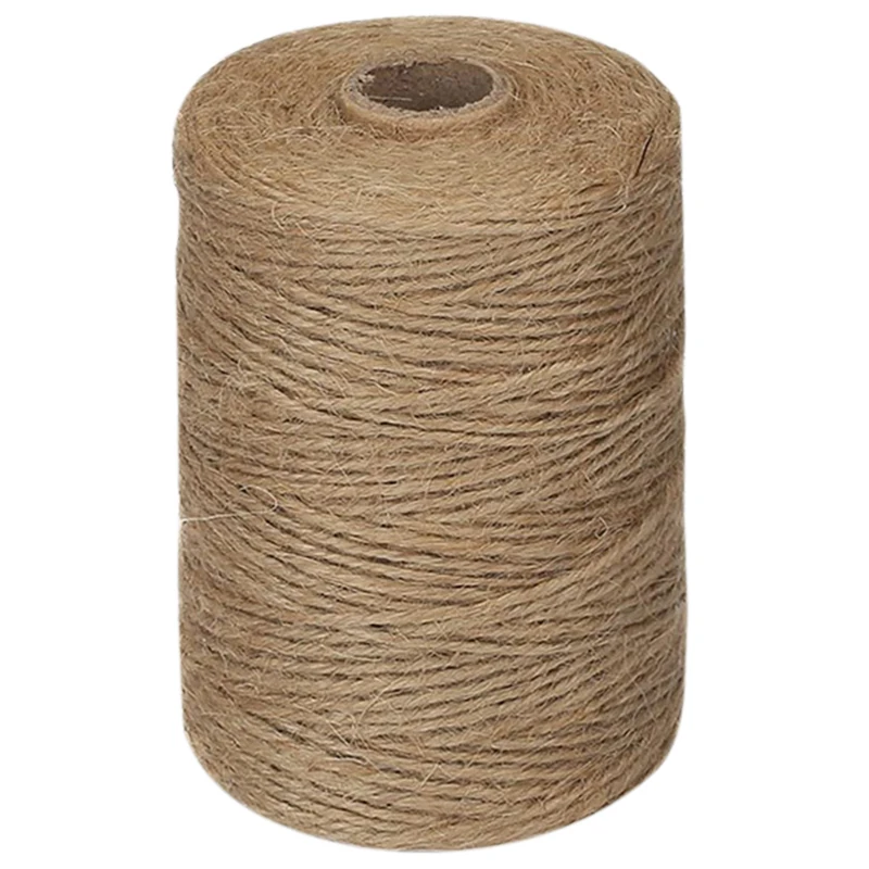 200M/ Roll 2mm Jute Twine Natural Thick Brown Twine for Home Gardening  Plant Picture Hanger Industrial Packing String