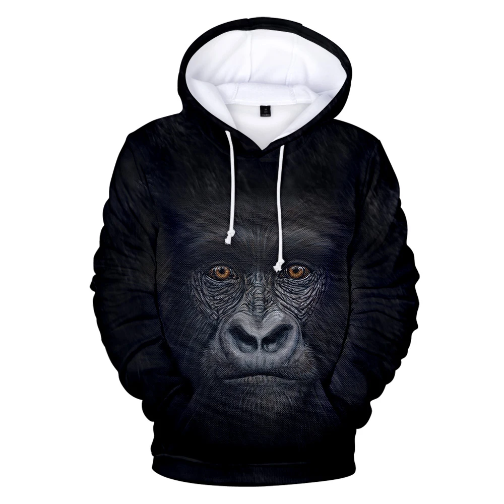 Chimpanzee 3D толстовки для мужчин/женщин орангутанг толстовки с длинными рукавами Осень Зима теплые пуловеры Горилла Удобная 3D одежда