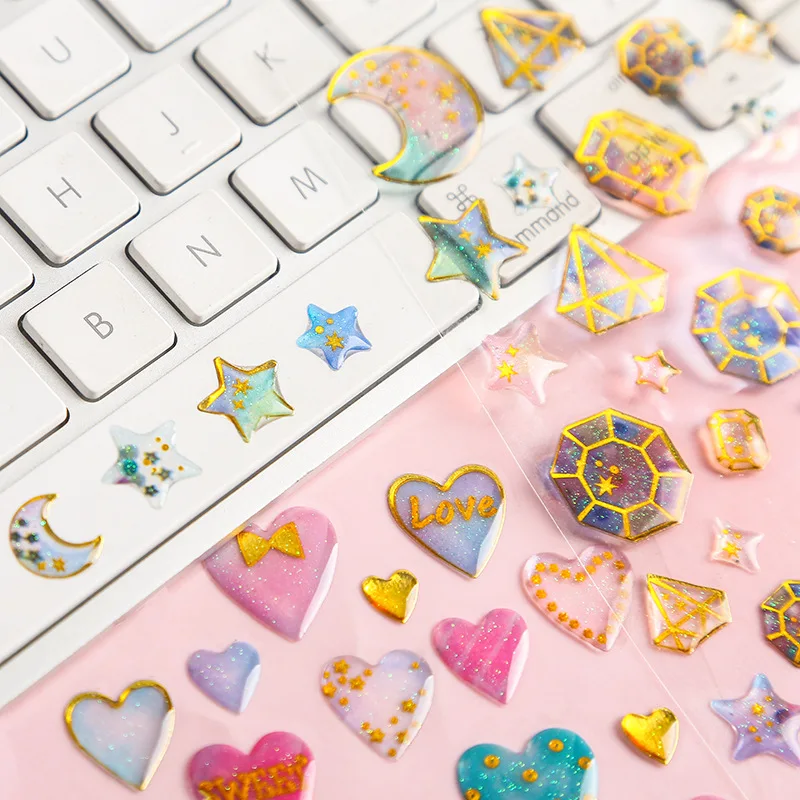 Милый 3D с рисунками котят и сердец Скрапбукинг Стикеры s пуля журнал Kawaii ручной