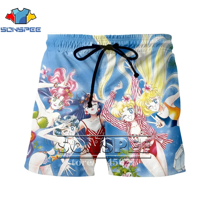 SONSPEE летние новые мужские и женские шорты с 3D принтом аниме Сейлор Мун пляжные шорты для фитнеса милые унисекс повседневные милые свободные шорты S2607
