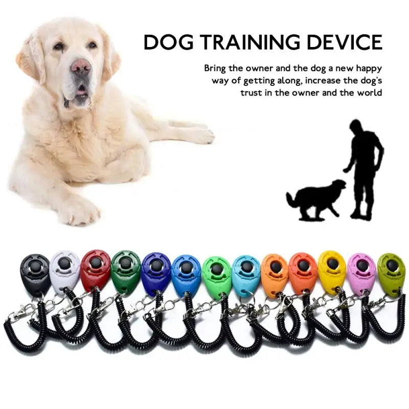 

Pet Trainer Pet Dog Training Dog Clicker Adjustable Sound Key Chain And Wrist Strap Doggy Train Pet Products