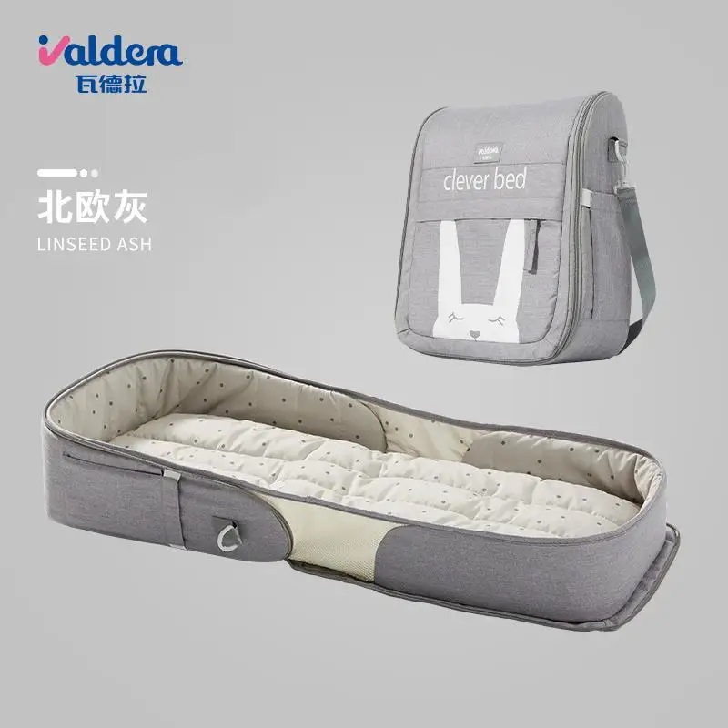 Портативная кровать анти-давление детская кроватка Складная Мобильная маточная кровать для новорожденных - Цвет: gray1