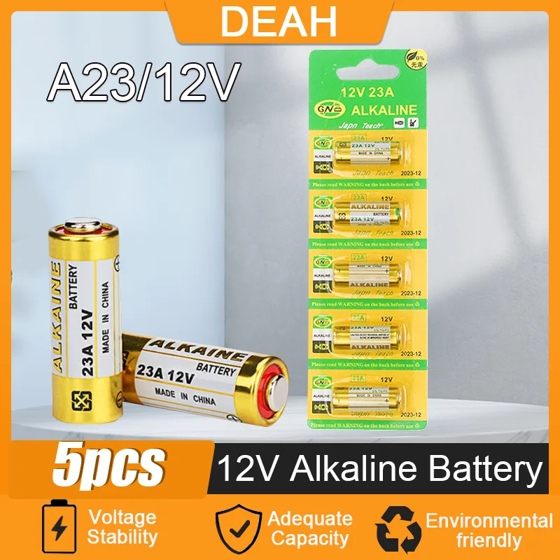 5pcs/lot Alkaline Battery 12v 23a 23ga 21/23 A23 A23s E23a El12 Mn21