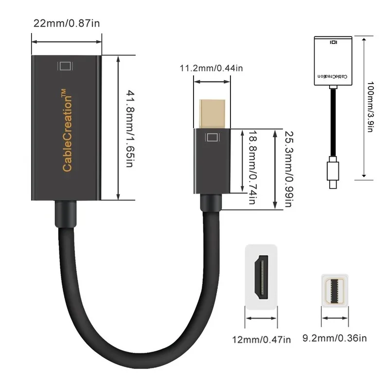 Активный мини порт дисплея к HDMI адаптеру Mini DP (Порт Thunderbolt 2) AV HDTV штекер