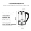 1.8L Blue LED Light Electric Glass Kettle 1800W Tea Coffee Kettle Pot with Temperature Control & Keep-Warm Function 6