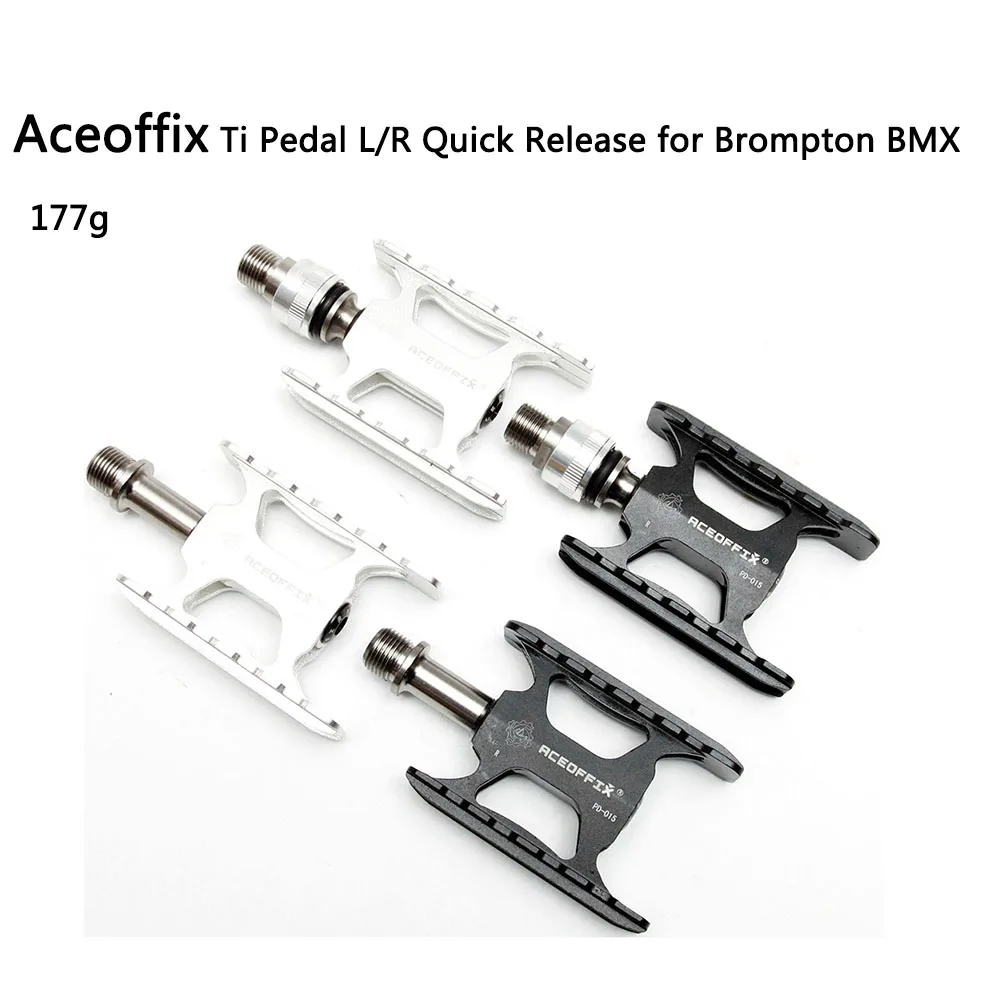 Aceoffix Pedal for Brompton Bike Ti Pedal 3 Bearing Titanium Aluminum Quick Release Pedal Mks
