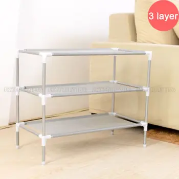 

Kitchen Storage Container Kitchen Storage Organiser Organizers Simple Assembly 3 Tiers Non-Woven Fabric Shoe Rack Gray HG99