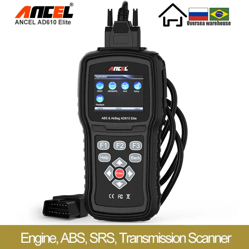 ANCEL AD610 Elite OBD2 Scanner ECU ABS Airbag SAS Crash Data Reset OBD2