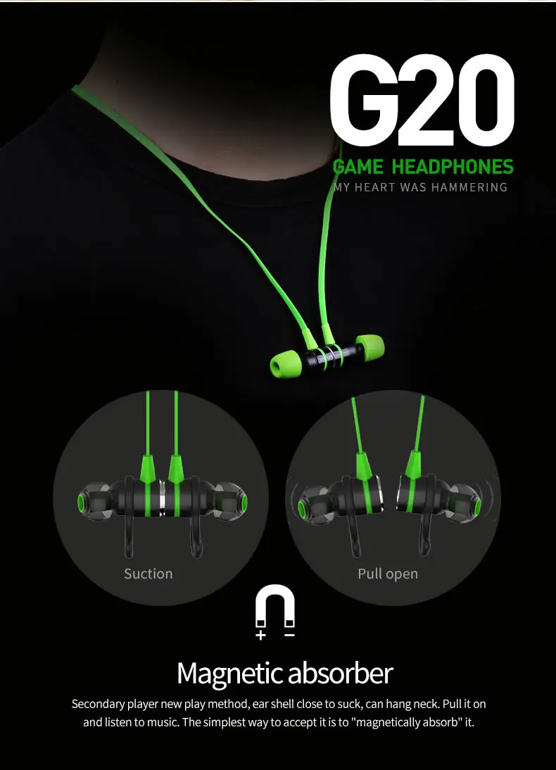 Plextone G20 Игровые наушники магнитные стерео двойные басы Наушники 3,5 мм разъемы 2,2 м кабель пены памяти для ПК и телефона