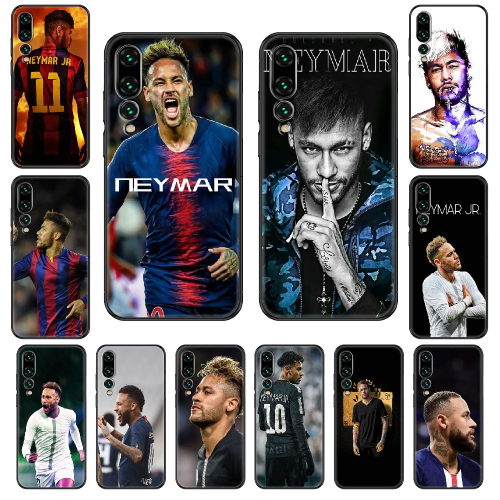 Чехол для телефона футбола Neymar JR Huawei P 8 10 20 30 Smart Plus 2019 Z Lite Pro 2017 Черный силиконовый