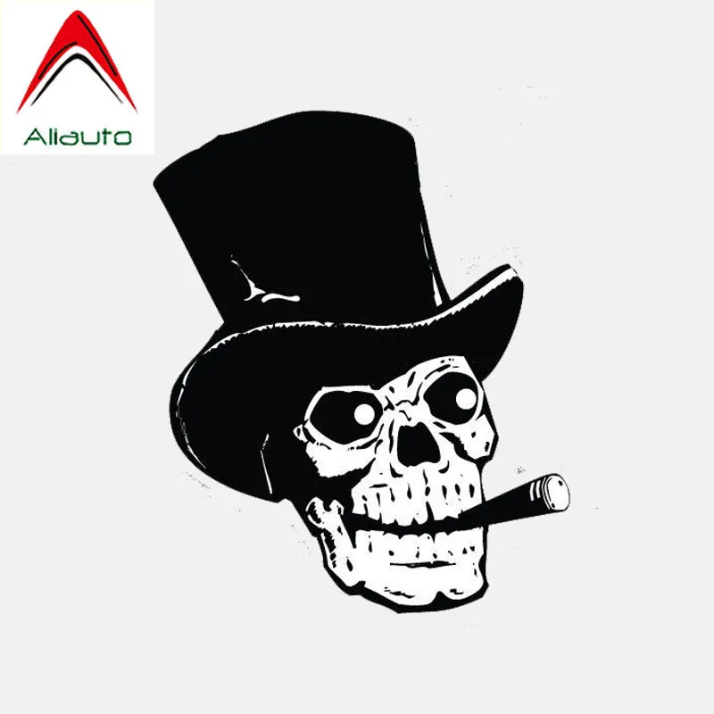 

Aliauto Automobile Motorcycle Car Sticker Skull Head with Cigar Waterproof Sunscreen Decoration Decal Accessories PVC,12cm*10cm
