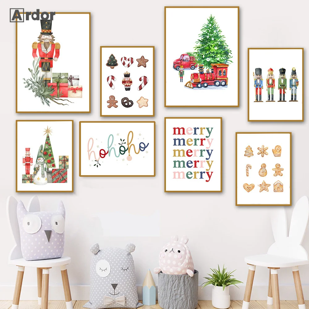 Мультяшный гайкер Рождественская елка Картина на холсте скандинавские плакаты