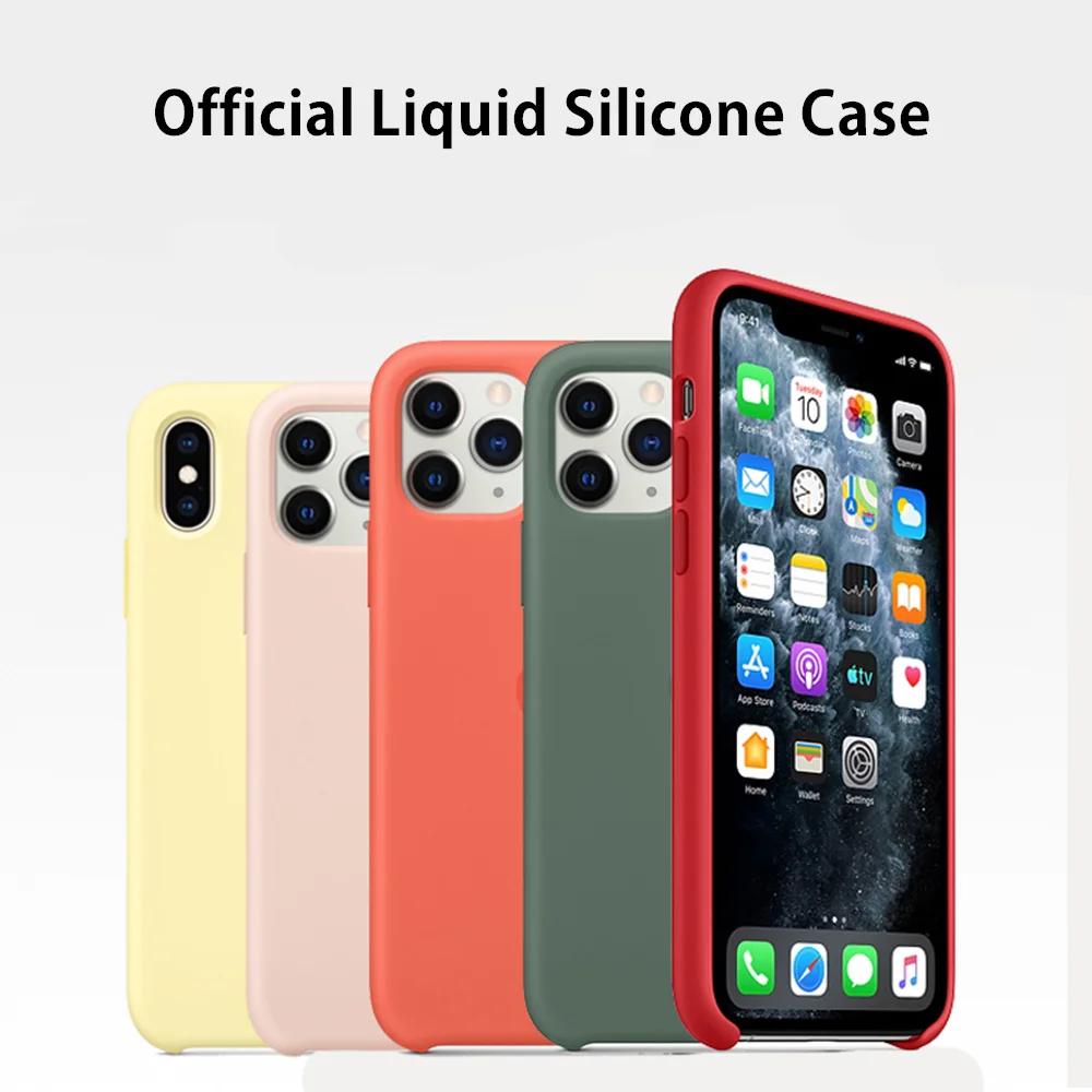 Luxury Official Original Silicone LOGO Case For iPhone 6s 7 8 Plus Liquid Case For Apple iPhone 11 X XS Max XR 11pro MAX Case